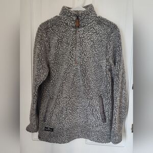 Women's Small Simply Southern Gray Sherpa Pullover Sweater Sweatshirt Coat